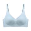 Seamless Ice Silk Nude Women's Underwear: Jelly Soft, Chest-Slimming, Supportive Gathered Bra, Comfortable & Breathable.