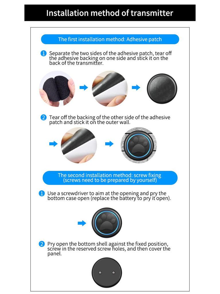 Dog Training Doorbell with Touch Buttons, 60 Melodies, LED Light