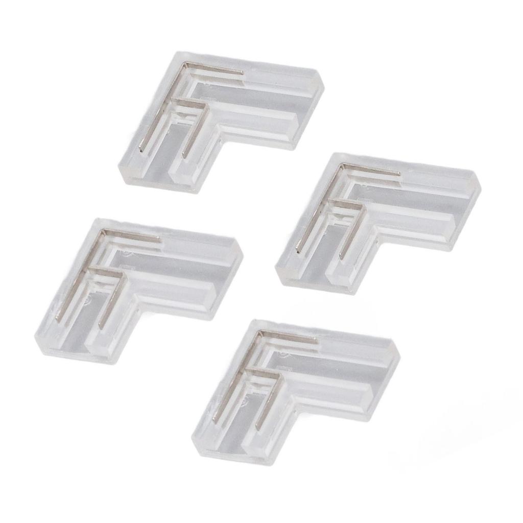 20Pcs FCOB COB Connector Transparent L Corner Shaped 8mm 0.31in 2 Pin V+v‑ Single Color LED Strip Connector