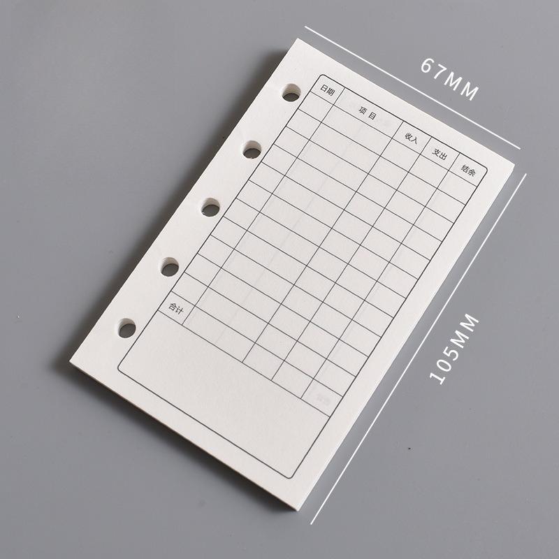 Внутренний лист блокнота M5 Пустая вертикальная линия квадратного блока A8 и Недельный план Одна страница в день для отметок