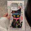 1 шт. Крутой чехол для телефона с рисунком кота в стиле граффити и личи, подходит для телефонов серий iPhone 17, 16, 15, Plus, Pro, Max - Подходит для использования в качестве подарка