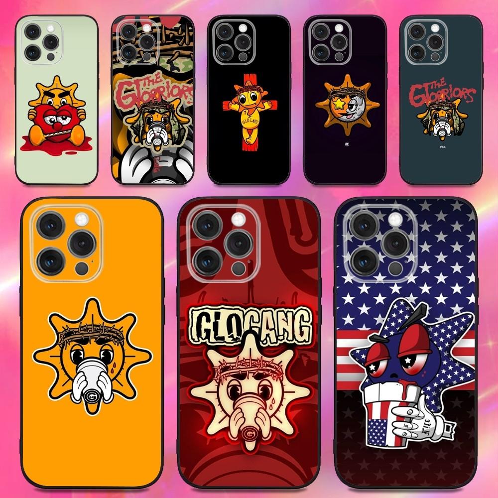 Чехол для телефона с логотипом рэпера G-GLO G-GANG для iPhone 16,15,14,13,12,11,Pro,Max,Plus,X,XS,XR,SE,8,7,Mini, Мягкий силиконовый черный чехол