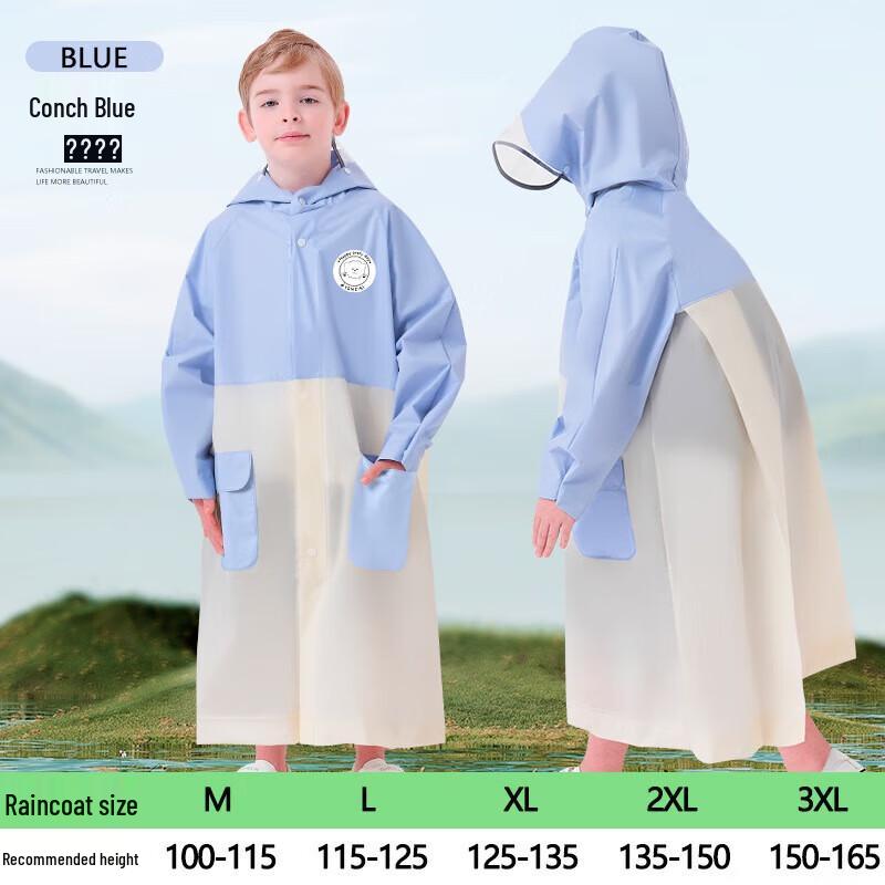 Kids' Thickened Raincoat with Backpack Space