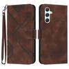 For Samsung Galaxy A34 5G Wallet Case Line Imprinted PU Leather Phone Cover with Strap