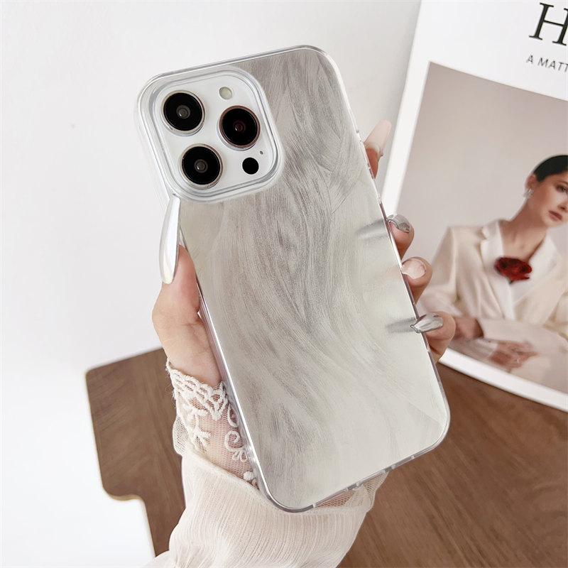 Роскошный блестящий чехол Feather для iPhone 15 Pro Max 14 Plus 13 12 11 Pro XR XS All-Inclusive TPU защитный чехол от падений