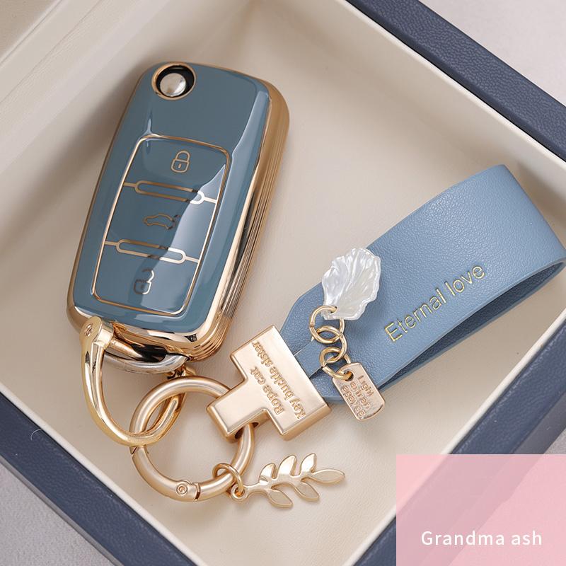 TPU Car Flip Key Case Cover Shell For Volkswagen VW Polo Golf Passat Tiguan Beetle Caddy T5 Up Eos Skoda Octavia Seat Leon Altea