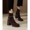 Fashion Fashionable Versatile Mid Heeled Women's Shoes Autumn Winter New Casual Minimalist Comfortable Thick Heel Short Boots
