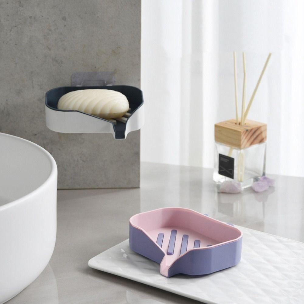 Punch-Free Double Layer Soap Holder Plastic Soap Box Portable Soap Dishes Home