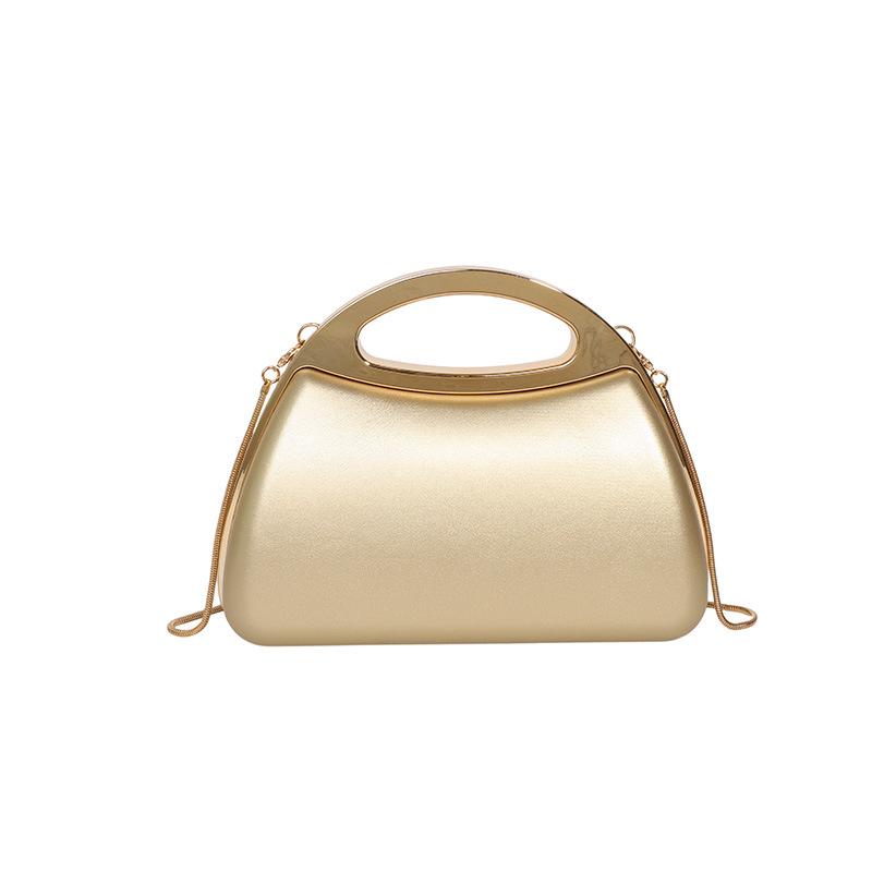 2026 New Niche Design Retro Fashionable Metal Hand-held Box Bag Chain Bar Crossbody Dinner Bag