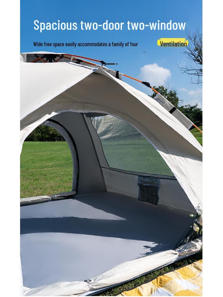 Автоматическая уличная складная палатка для кемпинга с серебряным покрытием - водонепроницаемая и прочная