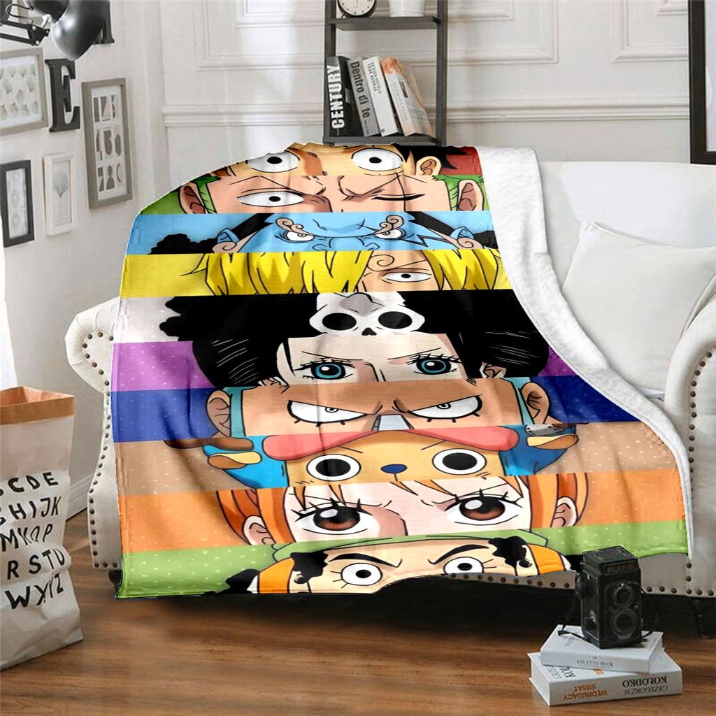Плед с принтом Luffy из One Piece, высококачественный ворсистый плед, теплый и мягкий, подходит для диванов, кроватей, походов и офисов.