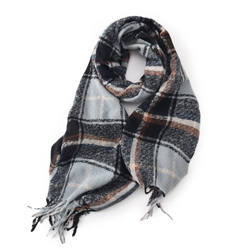 Deqing Siyue Autumn and Winter Imitation Cashmere Plaid Warm Couple Versatile Christmas Student Niche Ladies Scarf