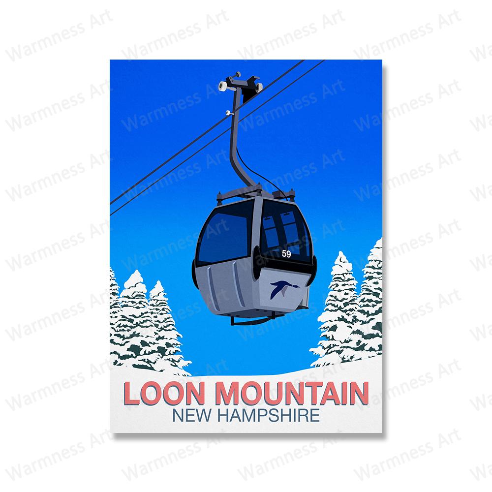 Зимние виды спорта Катание на лыжах Художественные постеры Картина на холсте Винтажные принты с изображением путешествий Картина с изображением гор на лыжах в снегу для гостиной Домашний декор