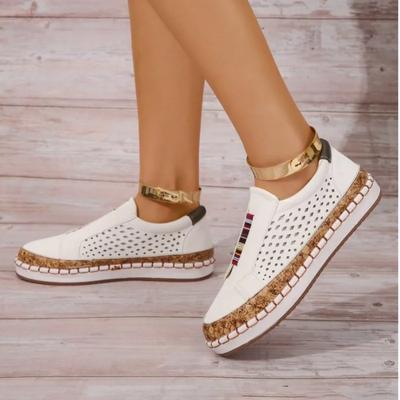 Женские кроссовки 2024 года, осенняя вулканизированная обувь, повседневная женская обувь с вырезами, модная эластичная дышащая женская обувь