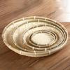 Multi-size Round Bamboo Rattan Fruit Bread Basket for Dinner Storage Plate Handmade Weave Sundry Container Kitchen Storage Tray