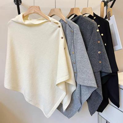 Женский модный шаль-накидка 2025: Универсальный, Высококачественный, Свободный крой с косой пряжкой для весны и осени