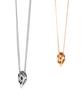 Necklace Era Round Double Ring Pair Surgical Stainless Steel 316L LH-1 Necklace/diamond &