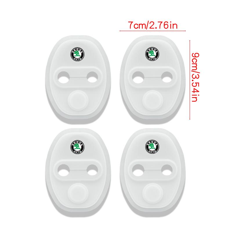 4PCS Car Door Lock Cover Case Accessories For Skoda Octavia MK2 MK3 2 3 A7 Fabia Karoq Kodiaq Superb Rapid Kamiq Scala Yeti MG7