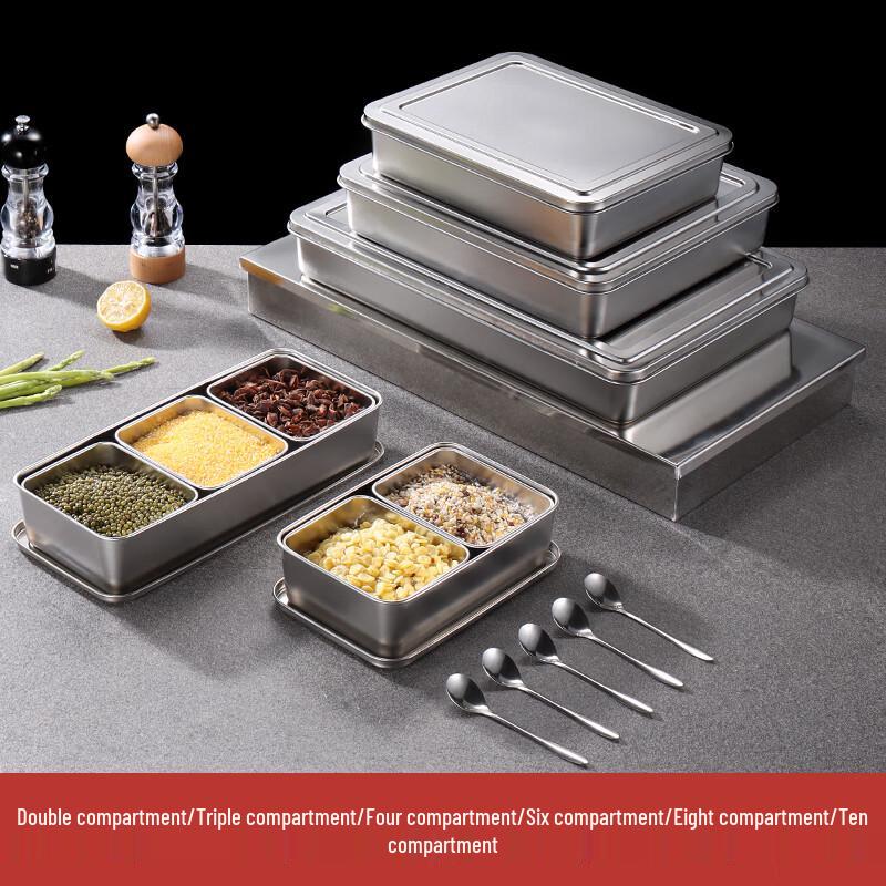 Stainless Steel Commercial Seasoning Box with Lid
