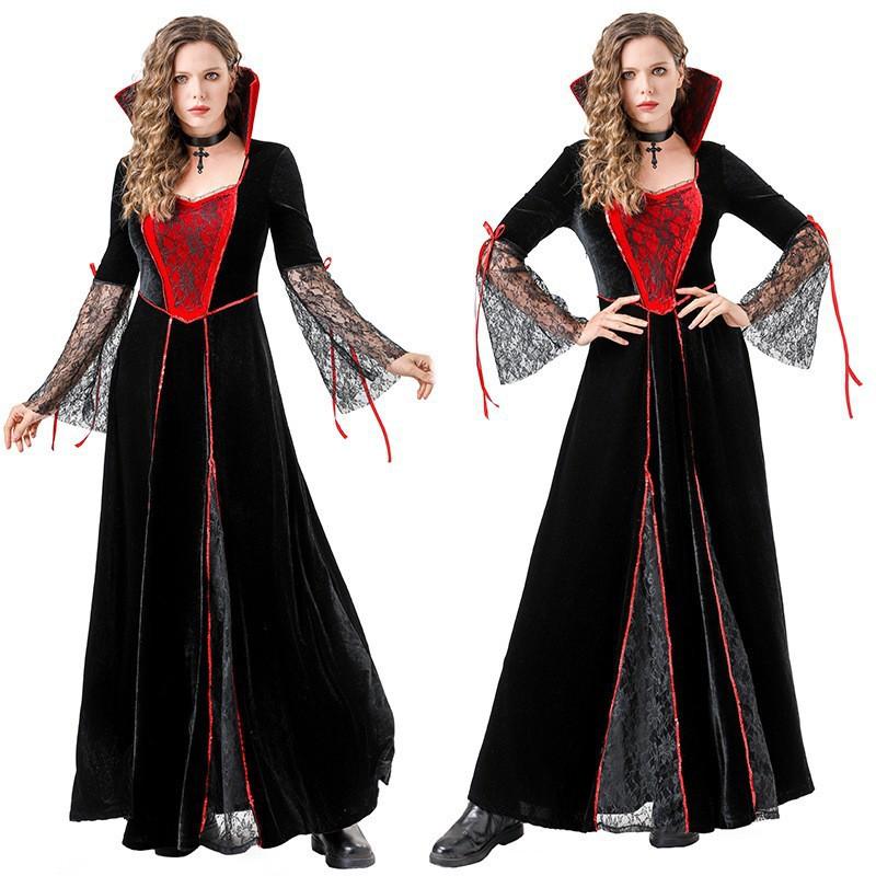 Womens Vampire Costume Dress Halloween Cosplay Outfit Stage Parties