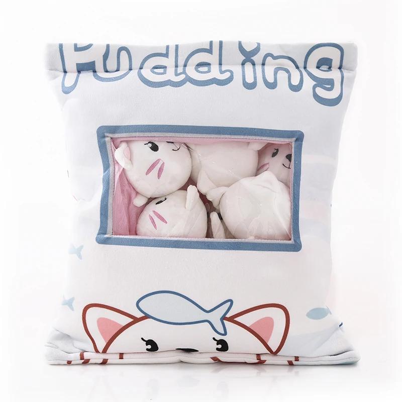 A Large Bag of Cat Rabbit and Pig Snacks Throw Pillows Plush Toys Doll Soft Stuffed Animal Gifts for Kids and Girls
