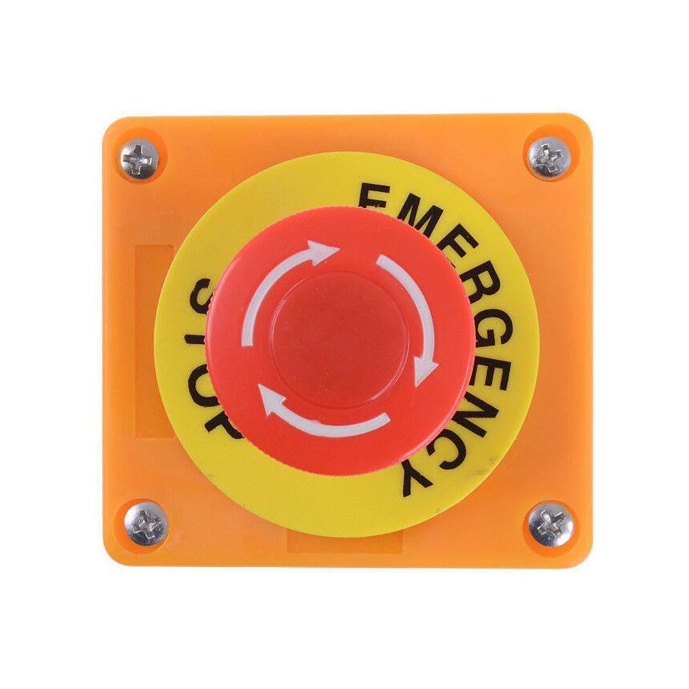 AC 660V 10A Mushroom Plastic Shell Push Button Switch DPST LAY7-11ZS Emergency Stop Switch