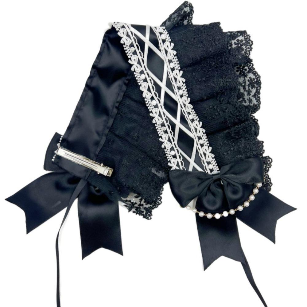 Ribbon Bow Lolita Lace Headband Pearl Lolita Hair Clip Creative Maid Cosplay Headdress Daily