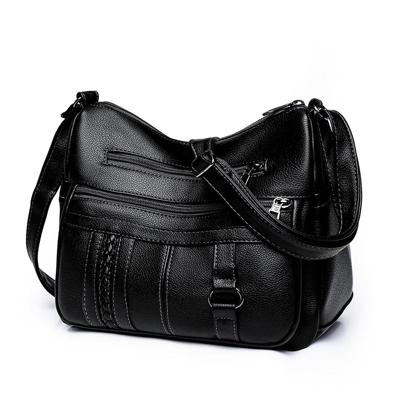 Luxury Soft Leather Women's Bag and Multi-pocket Ladies Shoulder Crossbody Bags
