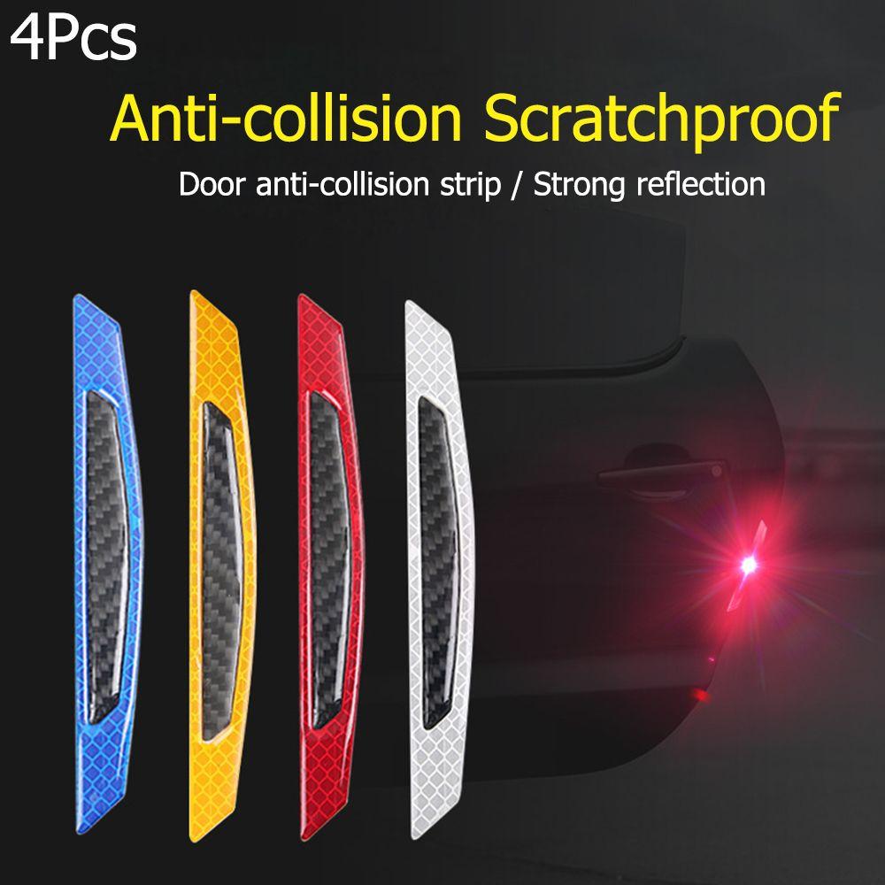 4Pcs Sign Protector Alarm Door Sticker Anti-Collision Car Reflective Strips Safety Warning