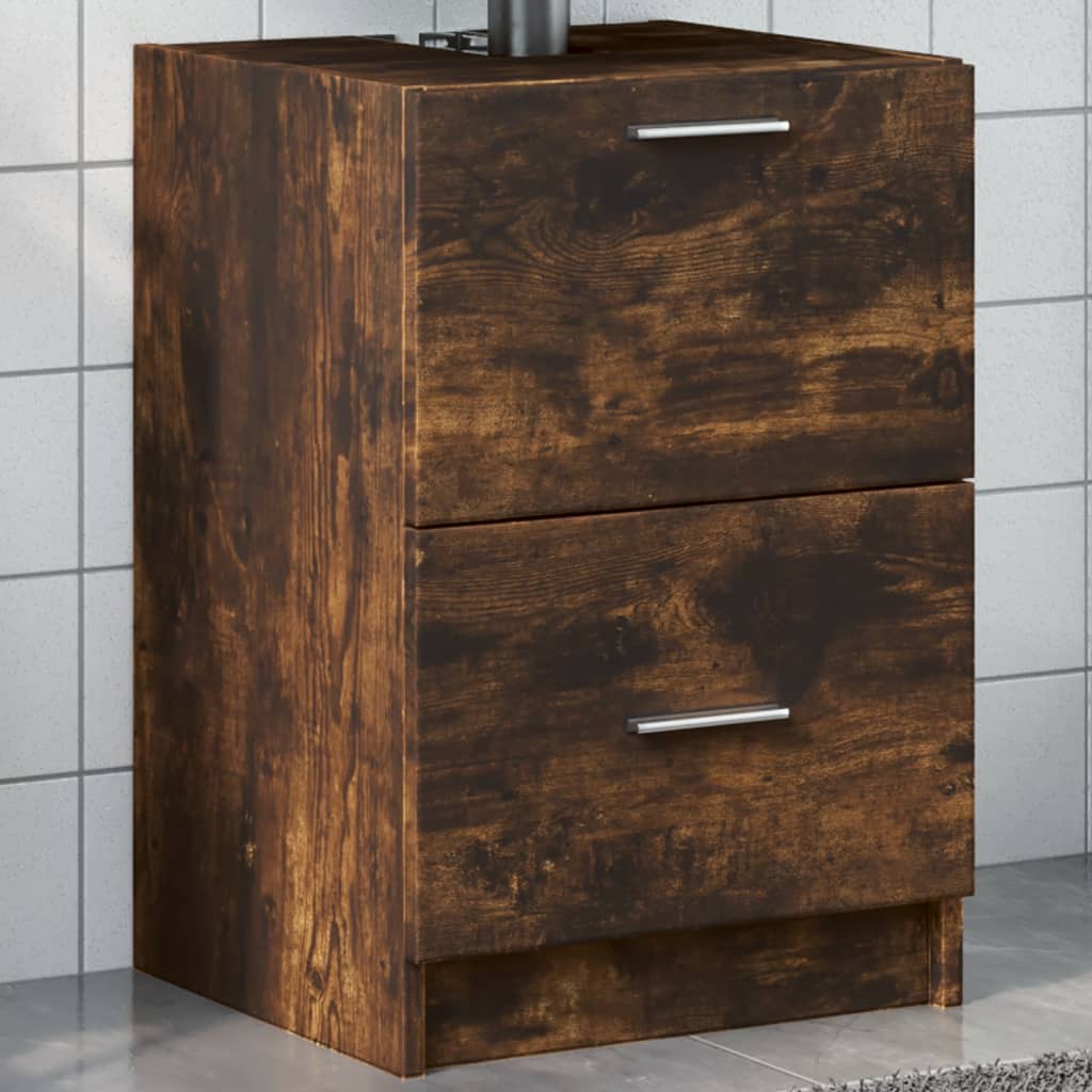 Bathroom Vanity Unit Smoked Oak Finish 40 x 37 x 59 cm Particleboard