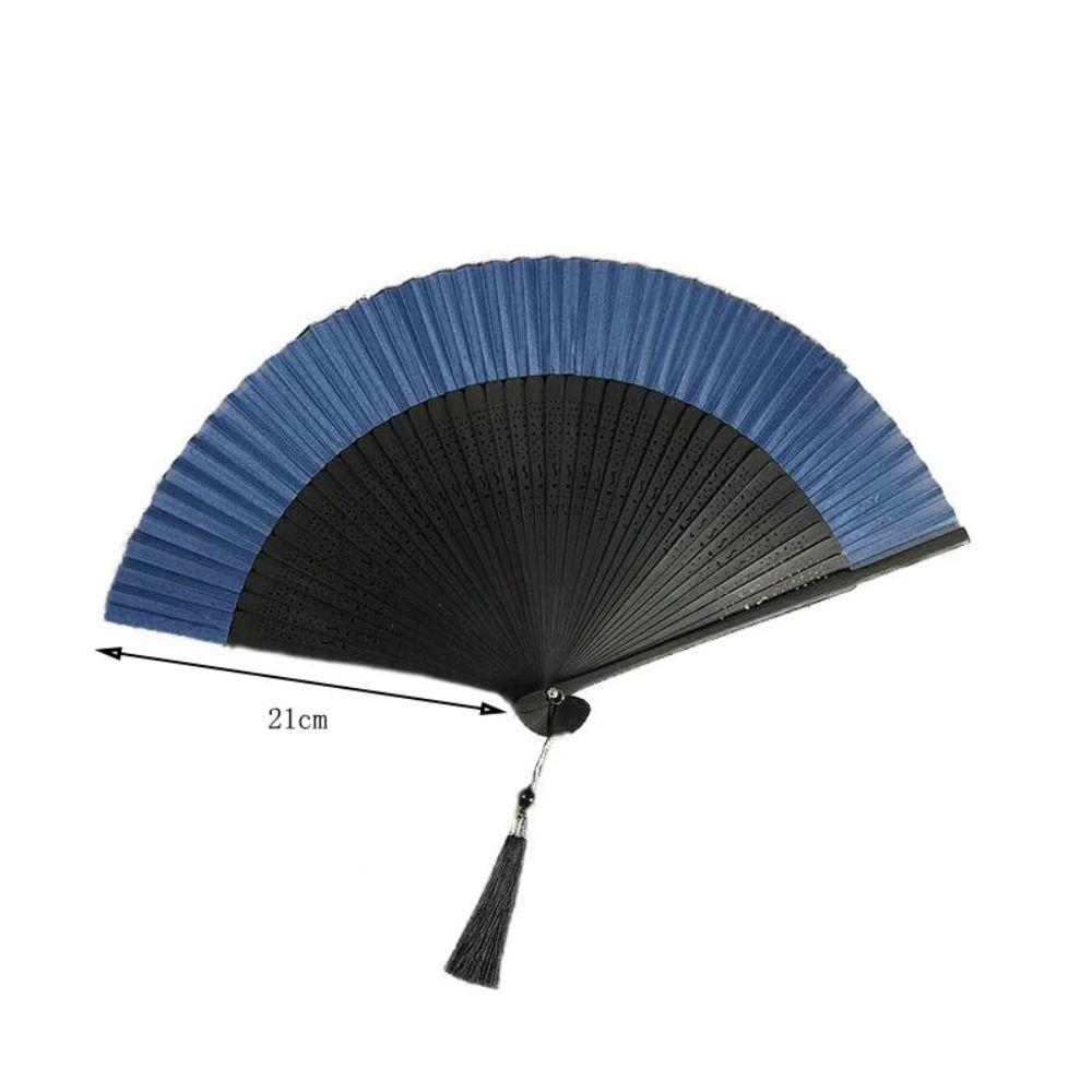 Carved Handle Chinese Fan Handhold Dance Fan Home Decoration Bamboo Folding Fan Gift