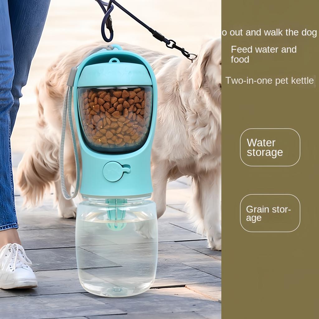 Portable Dog Cat Water Bottle with Storage Food and Water Container for Puppy Pets Dogs Feeder Bowl Puppy Water Bottle