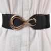 Женский пояс с золотой пряжкой, широкий пояс из искусственной кожи, женский пояс для украшения платья