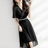 Elegant and Versatile Summer Dress with Suit Collar and Waist-shaping Feature Women Dresses