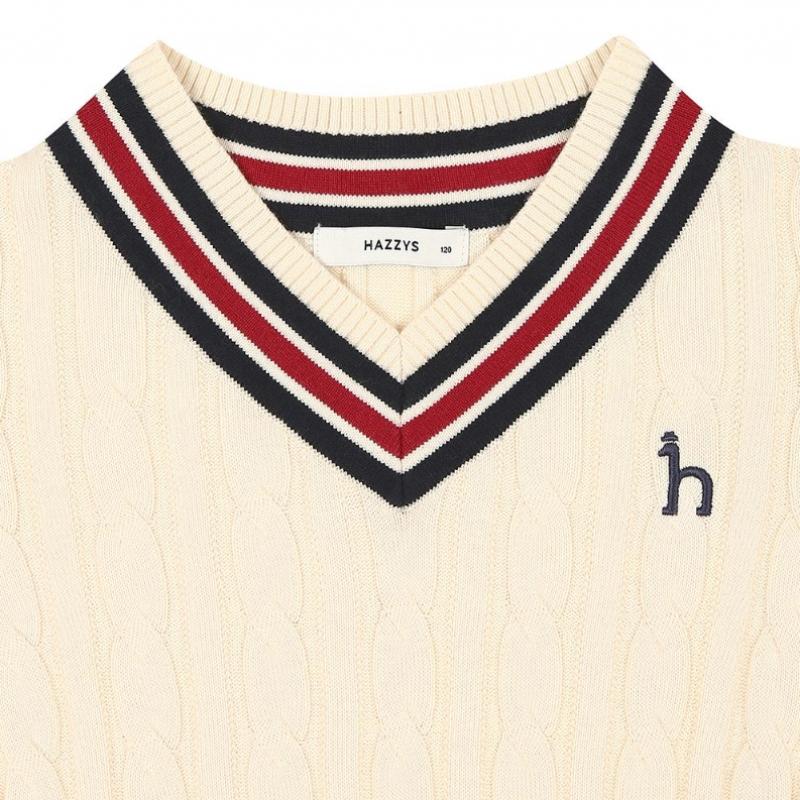 Hazzys Kids Платье с V-образным вырезом и кабельным узором Huw11na61m iV