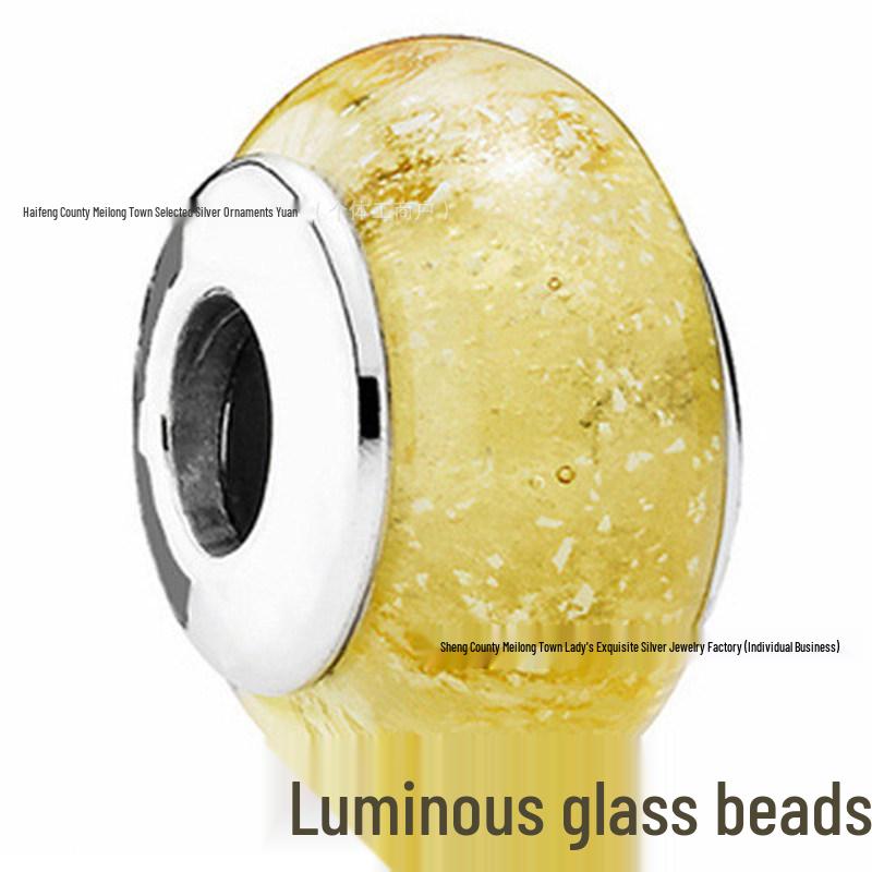 Разноцветный Светящийся Браслет из Стеклянных Бусин «Звездное Небо» - Аксессуары для DIY - Стерлинговое Серебро 925 Пробы