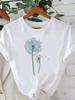 (Asian Size) T Shirt Tee Top Clothing Fashion Sweet Flower Trend Cute Women Casual Printed Lady Female Graphic Short Sleeve T-shirts