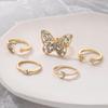 5Pcs Knuckle Rings Butterflies Moon Star Jewelry Stackable Rhinestones Finger Rings Jewelry Accessories