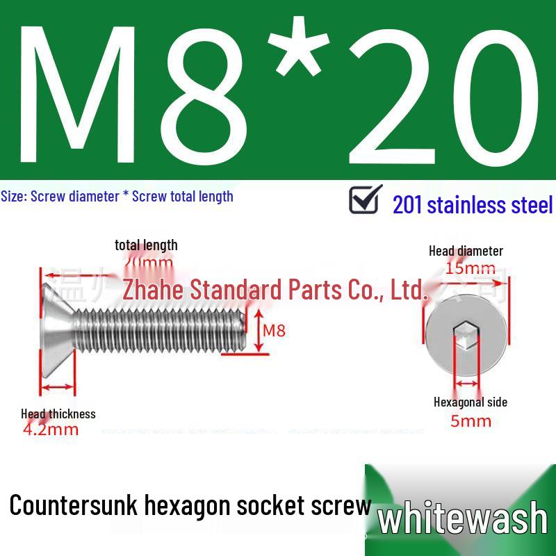 201 Stainless Steel Hex Socket Countersunk Flat Head Screws