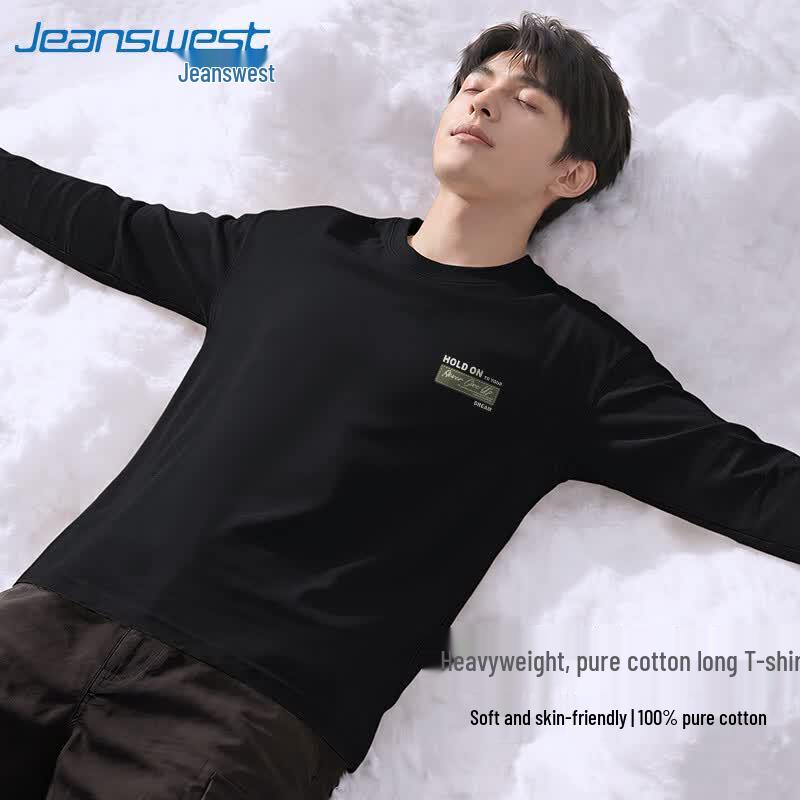 Мужская хлопковая футболка с длинным рукавом Jeanswest, 220 г/м²