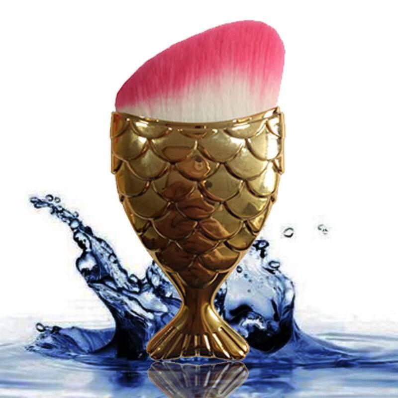 Косметическая кисть в форме русалки, прочная пластиковая ручка, профессиональные принадлежности, для дома