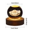 Crystal Ball Night Light Crystal Ball Lamp 3D Engraved Milky Way System Crystal Ball with Wooden Base USB Charging Gift for Kids