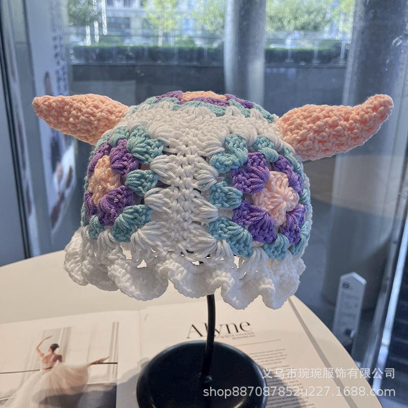 Fashion handmade cartoon wool hat men's and women's party personalized knitted hat new warm cold hat