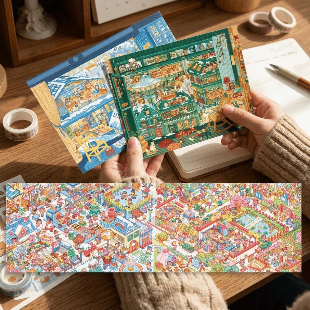1 Set Winter Landscape Stickers Creative DIY Sticker Kawaii Pocket Scene Sticker Journal Decoration