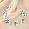 Небесно-голубой топаз драгоценный камень 925 стерлинговое серебро ювелирные изделия ручной работы женский браслет 8.5" RB-2-5