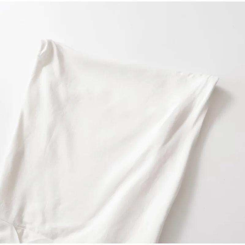 Элегантное женское платье с оборками и разрезом по бокам, белое, без рукавов, плиссированное, вечернее, универсальное, длинное женское платье, летнее женское платье