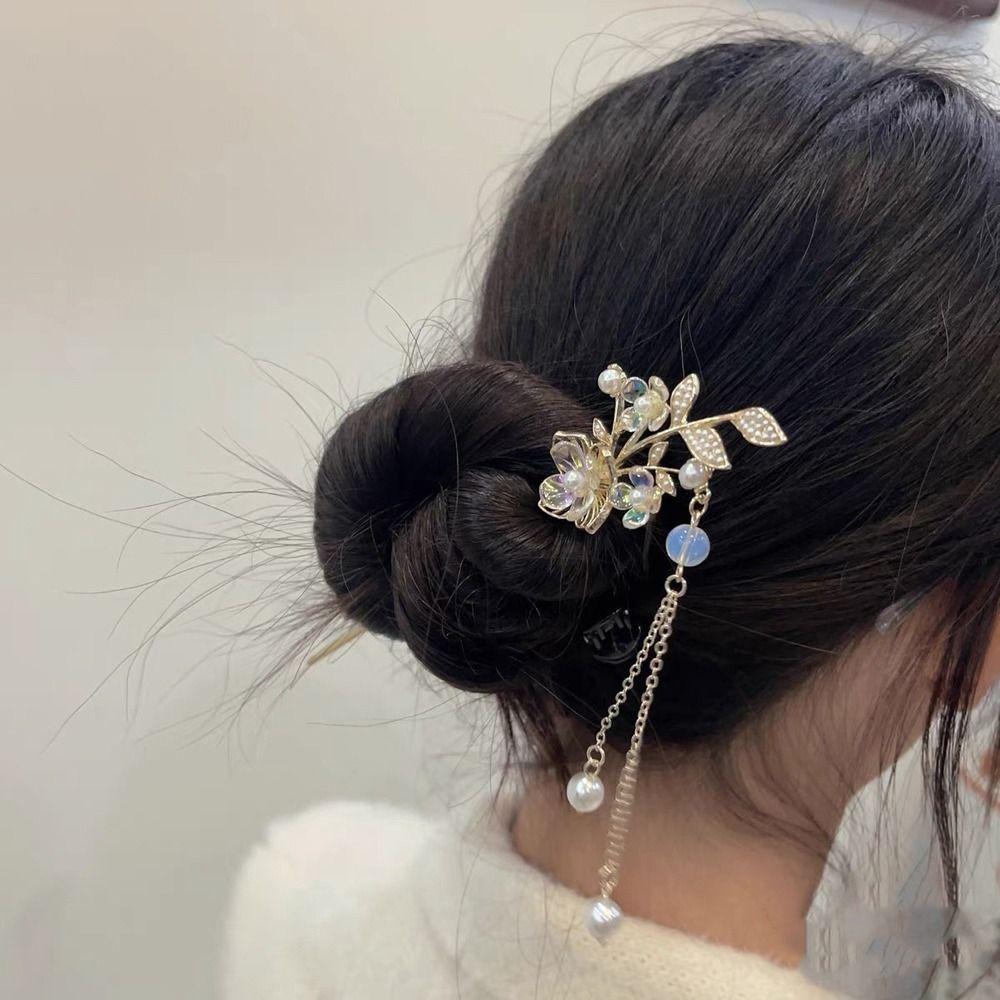 Tassel Fashion Headdress Pearl Women Hairpins Hanfu Hair Sticks Korean Hair Clip Chinese Hair Fork