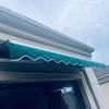 1M Retractable Patio Awning Replacement Fabric Windows Wavy Valance Durable Sunshade Canopy Cloth Waterproof Gray Beige Strips