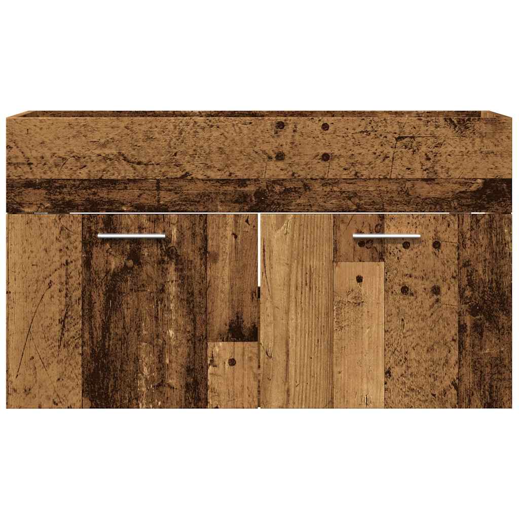 Bathroom Vanity Cabinet with Rustic Wood Look 31.5 x 15.2 x 18.1 in (L x W x H)