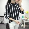 Elegant Women Long Sleeve O-neck Stripe Blouse With Premium Quality Fabric And Timeless Design